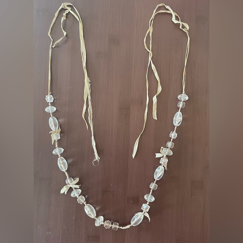 JCrew long clear crystal necklace
